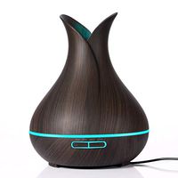 400ML Essential Oils Diffuser Ultrasonic Aromatherapy Air Humidifier Wood Grain Mist Diffuser for Home, Office, Spa, Baby, Kids Room,Black