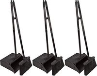 Carlisle 36141503 Duo-Pan Dustpan & Lobby Broom Combo, 3 Foot Overall Height, Black - 3 Pack
