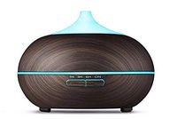V-rising Ultrasonic Aroma Diffuser 550mL Dark Wood Grain 7 Color LED Lights w/Dim Setting 4 Timer Settings Automatic Waterless Shutoff Cool Mist Air Purifier Humidifier