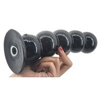 Silicone AnAles Beads for Beginners Trainer Massager, Pleasure Toy for Women and Men Large Size (Black)