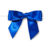 Pre-Tied Satin Bows, 7/8-Inch, 12-Piece (Royal Blue)