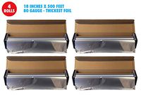 Heavy Duty Aluminum Foil, 18 Inches X 500 Feet, Commercial Industry Grade, Food Service, Wrap, Bulk Thick Super Heavy Duty Roll (4-Pack)
