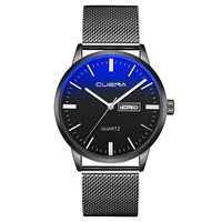 Men Watches,Fxbar Luxury Quartz Sport Military Stainless Steel Dial Leather Band Wrist Watch Business Automatic Watch (B)