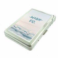 Wish Do Em1 Hip Silver Cigarette Case With Built In Lighter 4.75" X 2.75" Id Holder Metal Wallet RFID Protection