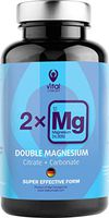 Vital Concept Double Magnesium - Daily Dose 250 mg Super Quality Magnesium. Double Source Magnesium Citrate and Magnesium Carbonate, Best Absorption. 90 Veggie Capsules, 45 Days
