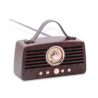 Antique Radio and Vintage Style Bluetooth Speaker, FM Radio, Built-in Mic, 3.5 mm Audio Jack, Support TF Card/Micro SD Card and USB Lnput, up