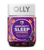 Olly Immunity Sleep + Elderberry Gummy! 36 Gummies Midnight Berry Flavor! Formulated with Melatonin, chinacea, Vitamin C & Zinc! Supports Restful Sleep and Immune System! Choose Your Pack! (1 Pack)