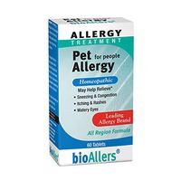 bioAllers Pet Allergy Relief for People | Homeopathic Formula Temporarily Relieves Sneezing, Itching, Watery Eyes Due to Hair & Dander | 60 Tablets