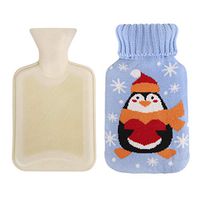 Hot Water Bottles Rubber Hot Water Bag Therapy Heating Pad Warming Pain Relief Hot Water Bottle Portable Hand Foot Warmer Heated Pad Heating Bag for Pain Relief Muscle Relaxation Knit Cover Xmas Gift