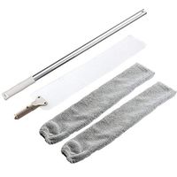 Dust Mop Handle,Adjustable Long Handle Mop Bedside Sweep Magic Microfibre Feather Duster Cleaning Brush for Sofa Bed Furniture Bottom Household Gap Dust (Gray)