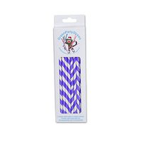Dress My Cupcake 50-Pack Vintage Paper Straws, Striped, Purple