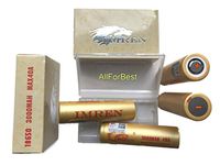 4 Gold IMREN 3000mAh, 3.7V 20A/40A, Flat Top,18-65-0 Size Battery, for Flashlight