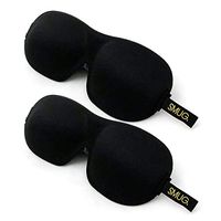 SMUG Eyelash Friendly Contoured 3D Blackout Beauty Sleep Mask/Eye Mask Twin Pack Set, Black
