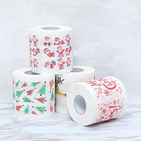 Airpow Christmas Toilet Paper Christmas Print Pattern Series Roll Paper Toilet Paper, Table Kitchen Funny Santa Claus Pattern Roll Paper (4 Rolls)