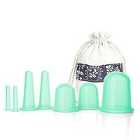 Facial Cupping Set Silicone Cupping Therapy Sets 7Pcs Anti-Cellulite Cup Vacuum Suction Massage Cups with Storage Bag for Muscle,Nerve,Joint Pain Relief and Cellulite Blaster Massage