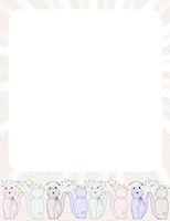 Multiple Colored Cats Stationery Printer Paper 26 Sheets