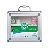 Wall Mounted and Portable Type 3 Layers Metal Storage Container with Child Safety Lock Household Medicine Cabinet Green