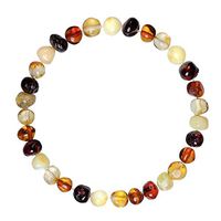Adult Baltic Amber Bracelet (Unisex, Multicolor, 7.5 Inches) Lab-Tested 100% Certified Baltic Amber - Natural Pain Relief & Anti-Inflammatory for Migraine, Sinus, Arthritis & More