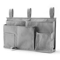Jishipin Hanging Organizer Bedside Storage Bag, 600D Oxford Cloth with Hook&Loop Fastener for Bunk and Hospital Beds,Dorm Rooms Bed Rails