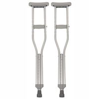 PCP Push Button Adjustable Height Crutches, Chrome, Junior Youth Size