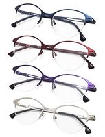 4-Pack Half-Rim Cat-eye Style Reading Glasses with Spring Hinges +1.25