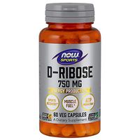 NOW Sports Nutrition, D-Ribose 750 mg, Certified Non-GMO, Energy Production*, 60 Veg Capsules