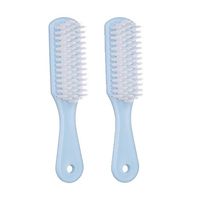 Slendima 6.69" x 1.38" 2Pcs Portable Soft Plastic Bristles Clothes Washing Shoes Brush Laundry Cleaning Tool Blue