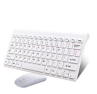 DatingDay 2.4GHz Ultra-Thin Mini Wireless Keyboard and Mouse Combo Kit for Desktop PC Compatible with Windows 10/8/7/Vista/XP, etc White