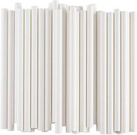SS Ecom Compostable Drinking Biodegradable Eco-Friendly Paper Straw, White Paper Straws, Disposable Straws, Cocktail Straws for Party, Wedding, Bridal Shower - 195 x 10 mm, Pack of 25