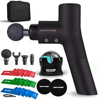 Swyper Deep Tissue Percussion Massage Gun, Portable Handheld Massager Gun For Athletes, Pain Relief, Cordless Massager Tool with 5 Speeds, Quiet, 4 Hour Battery, Bonus Travel Case, 4 Head Attachments