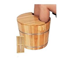 Foot Bath Barrel, 30cm High Foot Bath Foot Barrel Bucket Adult Thickening Mu Foot Barrel Fir Foot Barrel Foot Tub for Soaking Feet Massager Foot Care,C