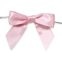 Pre-Tied Satin Bows, 7/8-Inch, 12-Piece (Pink)