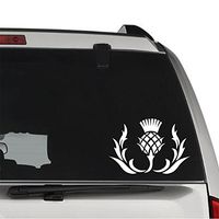 GottaLoveStickerz Scottish Thistle Flower Permanent Vinyl Decal Sticker for Laptop Tablet Helmet Windows Wall Decor Car Truck Motorcycle - Size (05 Inch / 13 cm Wide) - Color (Gloss White)