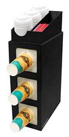 CLS-1824 FLH (CLS-1824 Coffee) by PPM: Cabinet Type Coffee Cup Dispenser Organizer Rack, Black Plastic, 8”W x 15”D x 26 ¼ “H with 3 Cup Sizes and Top Tray Holder for Lids, Straws and Stirrers