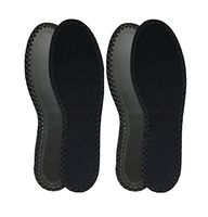HappyStep 2 Pair Black Cotton Terry Barefoot Summer Insoles, Sweat Absorbent and Moisture Control, Washable and Reusable for Walking, Running and Casual Shoes - Men Size 12