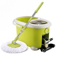 LIUFS-Mop Head Household Cleaning Tools Rotating Mop Bucket Wet And Dry Stainless Steel Mop Rod Mop Replacement Head Green (Color : Green)