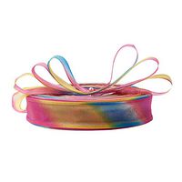 Kissitty 1 Inch Rainbow Colorful Sheer Organza Ribbon About 100Yards/Roll