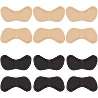 Heel Stickers Heel Cushion Pads Shoe Heel Insoles for Improved Shoe Fit and Comfort, (3 Black and 3 Beige)