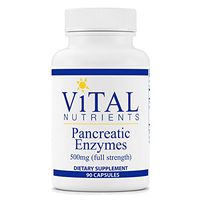 Vital Nutrients - Pancreatic Enzymes 500 mg Supplement (Full Strength) - Supports Healthy Digestion of Proteins, Fats, and Carbohydrates - Suitable for Men and Women - 90 Capsules per Bottle
