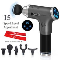 *Sales* MAXFIT Electric Handheld Massage Device, Percussion Muscle Massager, Percussive Massage Gun [6 Pro Attachment and 2 Free Resistance Bands]