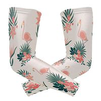 LEVEIS Tropical Flamingos Arm Sleeves UV Protection for Men Women Sunblock Protective Gloves Running Golf Cycling Driving Long Arm Cover 1 Pair