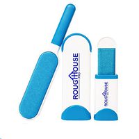 PET Fur Hair and LINT Remover Brush, Double Sided - with SELF Cleaning Base and Travel Size- Bonus- Grooming D-Shedding Massage Glove.