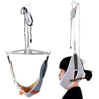 ZENGZHIJIE Neck Cervical Traction Device Unit Kit Home Over Door Neck Spinal Decompression Devices Orthopedic Traction Overhead Brace Machine Physical Therapy Set Pain Relief