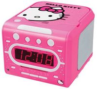HELLO KITTY KT2053 AM/FM Stereo Alarm Clock Radio with Top Loading CD Player