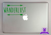 Overly Attached Decals Wanderlust Arrows Vinyl Decal Sized to Fit A 13" Laptop - Green