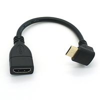 15CM High Speed 90 Degree Mini HDMI Right-Toward Male to HDMI Female Cable Adapter Connector Support 1080P Full HD, 3D (0.15m, Upward Angle)