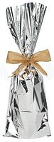 Metallic Mylar Wine Silver Gift Bags for Bottles by MT Products-Sparkle Look- Great for a Wine Pull - Made in The USA (25 Pieces)