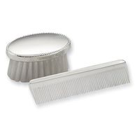 Jewelry Adviser Gifts Sterling Silver Gift Boxed Boys Comb and Brush Set