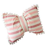 Rosiest Body Pillow Super Soft Cotton Bow Knot Cushion Bolster Pillow Cozy Wrinkle Fade Stain Resistant Sofa Back Cushion for Home (38x28cm) (Organe)