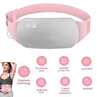 Portable Graphene Heating Waist Belt Pad Infrared Warm Palace Belt and Massage 2 in 1 for Abdomen,Stomach,Dysmenorrhea,Neck and Menstrual Cramp Reliever Period Pain USB Electric Warming Belt (Gray)